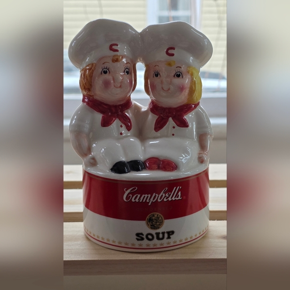 Campbells Other - Campbell's Red & White Ceramic Twin Sponge Holder Vintage
